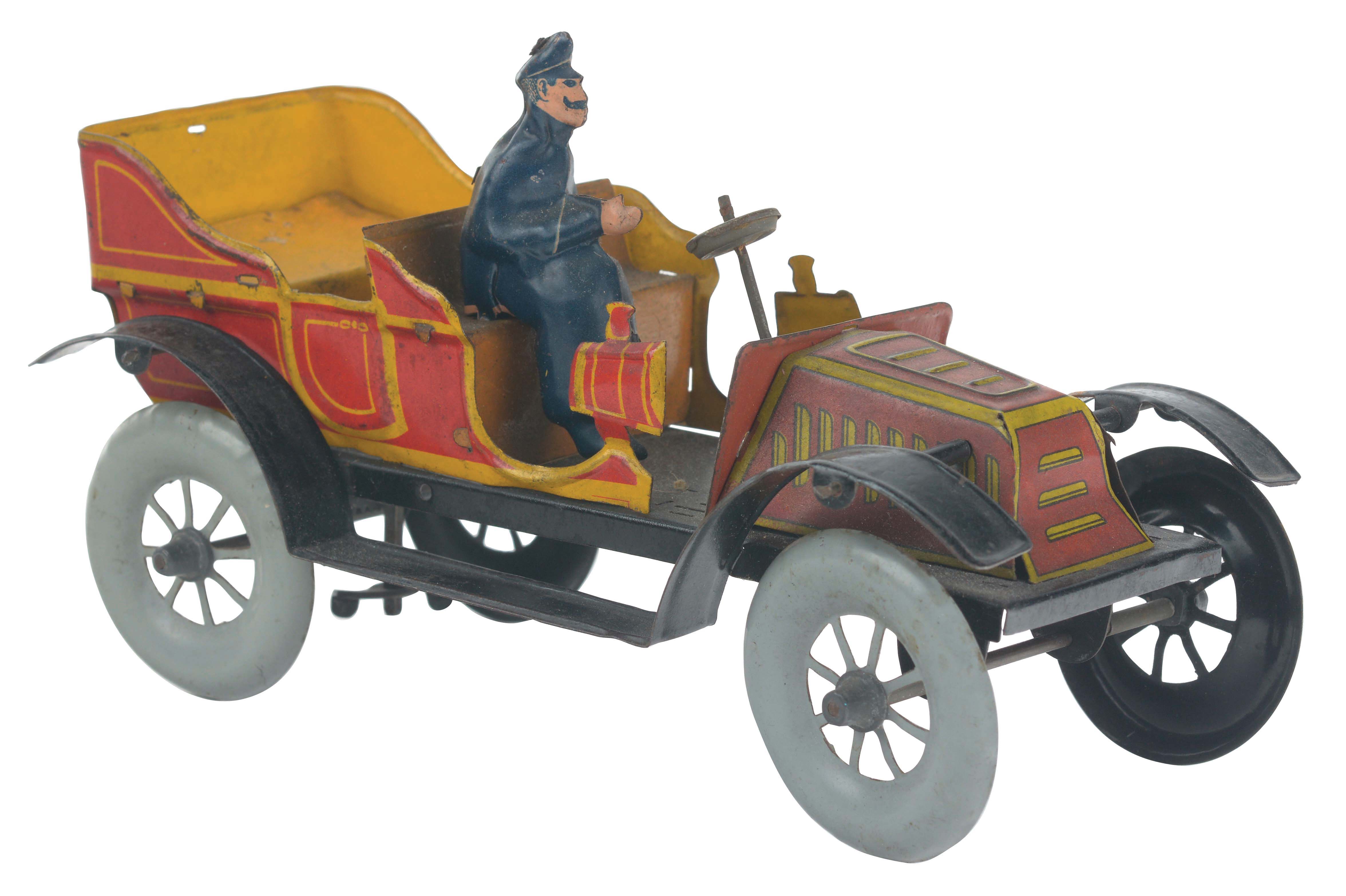 Lot Detail - GERMAN TIN LITHO WIND-UP TOY LIMOUSINE CAR WITH DRIVER.