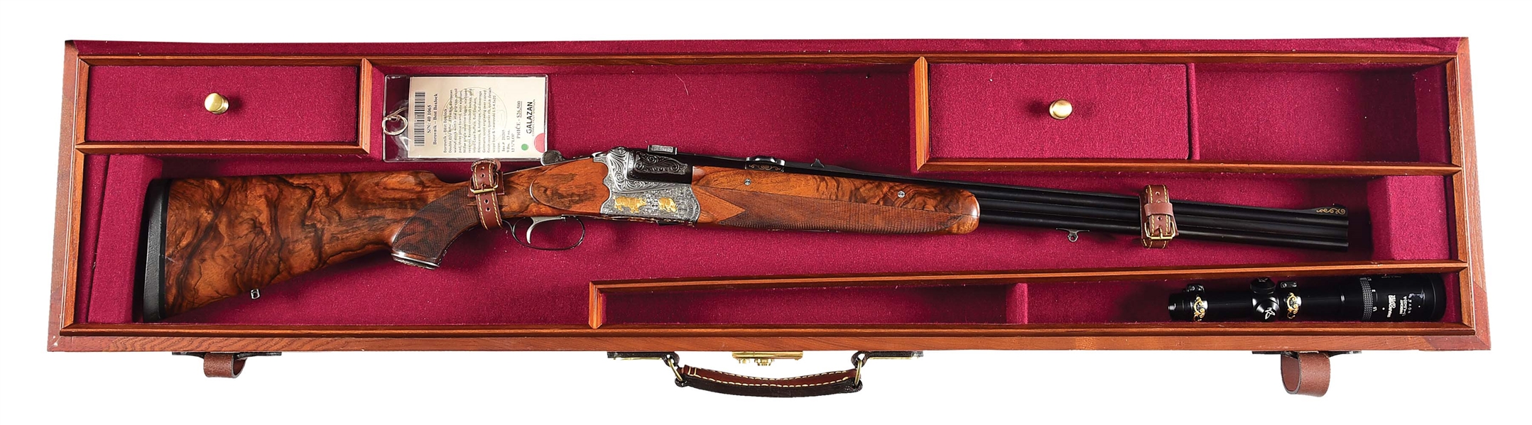 (C) LUDWIG BOROVNIK BEST RIFLE IN .375 H&H WITH CASE.