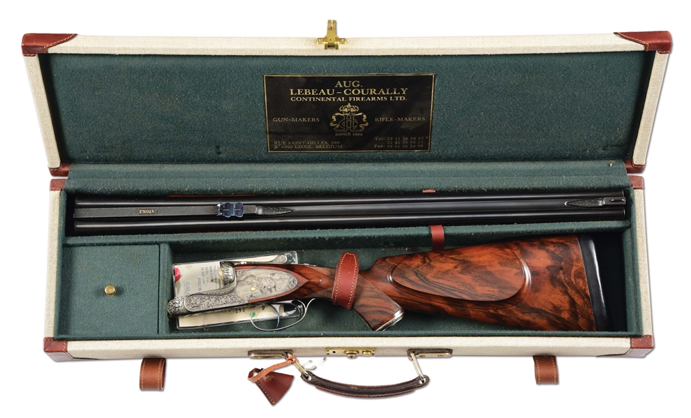 (M) LEBEAU COURALLY .470 NE DOUBLE RIFLE WITH CASE.