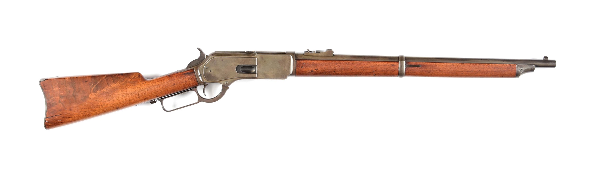(A) WINCHESTER MODEL 1876 .45-75 WCF LEVER ACTION WITH N.W.M.P. STAMP.