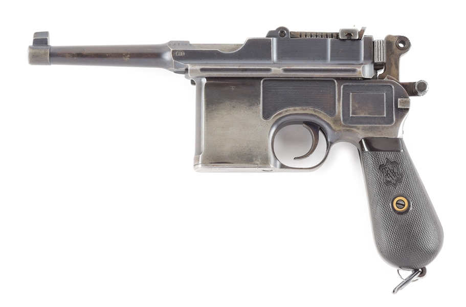 (C) MAUSER C96 BROOMHANDLE SEMI-AUTOMATIC PISTOL, FRENCH GENDARMERIE, WITH STOCK.