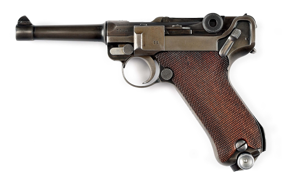 (C) GERMAN PRE-WWI ERFURT "1911" DATED P.08 SEMI-AUTOMATIC PISTOL WITH HOLSTER.