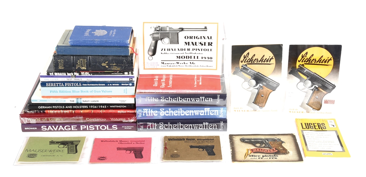 LARGE LOT OF 26: FIREARMS AND MILITARY RELATED BOOKS.