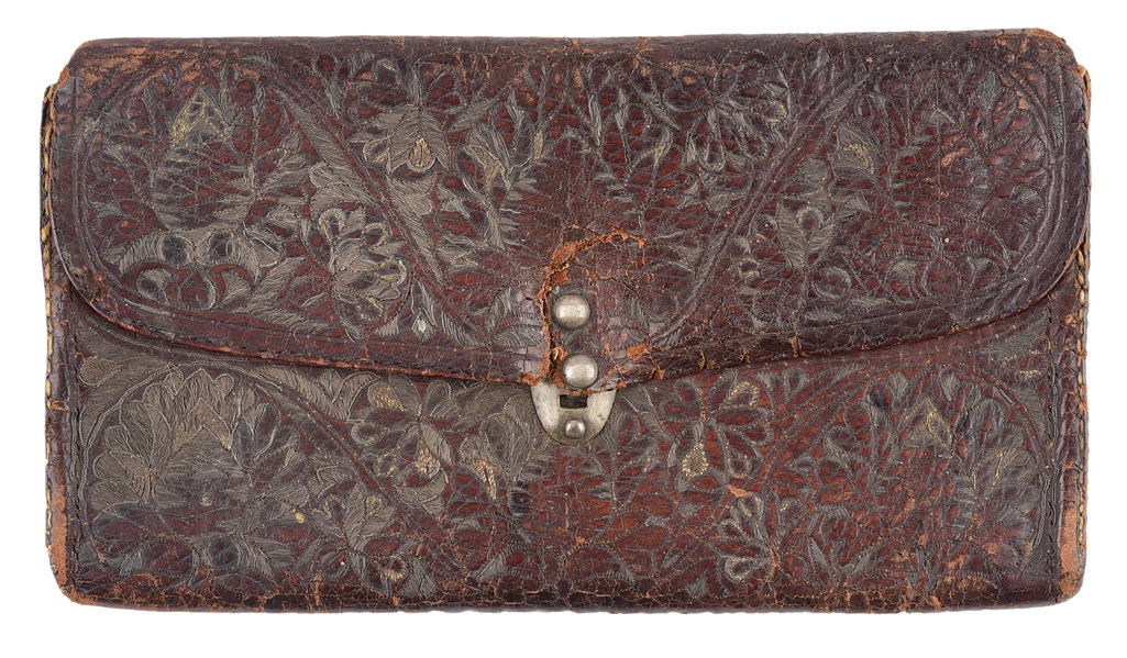 CONSTANTINOPLE EMBROIDERED WALLET DATED 1710.