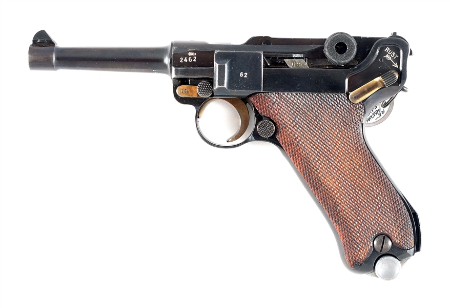 (C) DUTCH NAVY MAUSER BANNER 1939 LUGER SEMI-AUTOMATIC PISTOL WITH HOLSTER