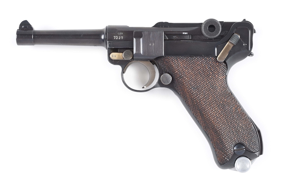 (C) MAUSER BANNER "1939" DATED LUGER SEMI-AUTOMATIC PISTOL.