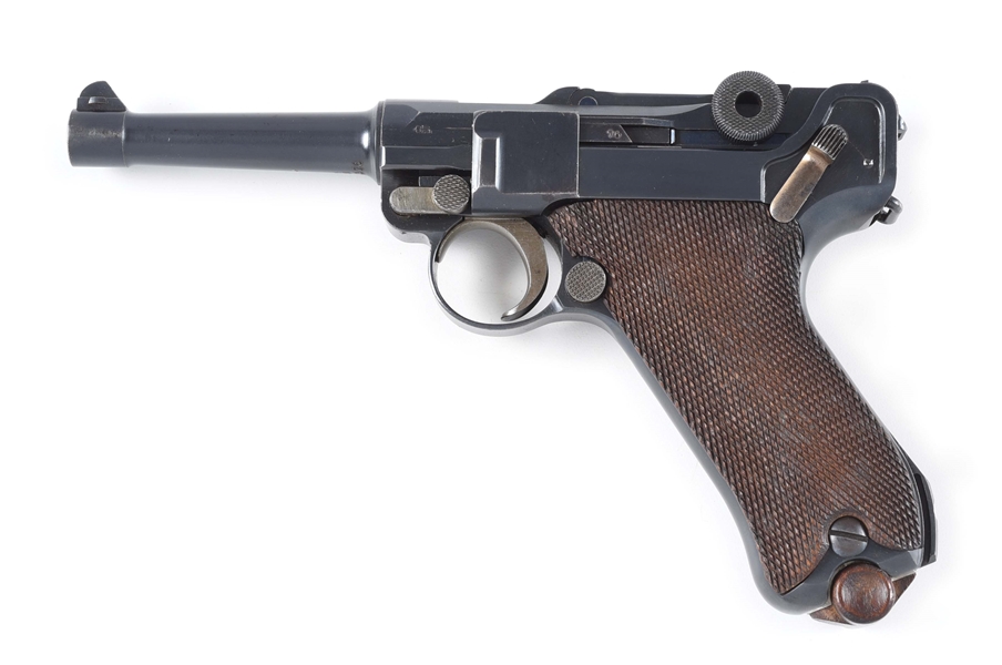(C) SCARCE DWM MODEL 1914 COMMERCIAL LUGER SEMI-AUTOMATIC PISTOL WITH HOLSTER.