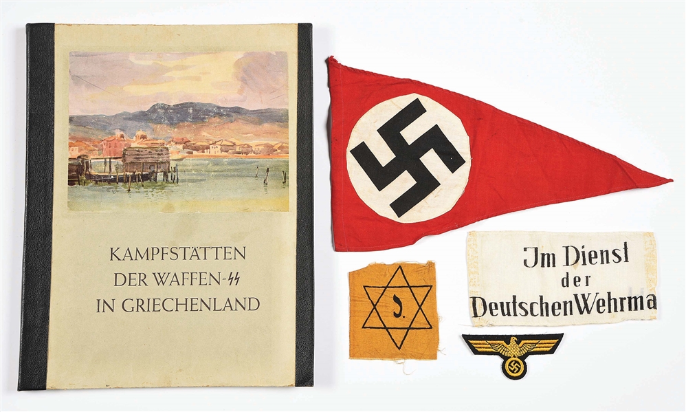 1943 GERMAN ARTBOOK AND CLOTH PATCHES. 