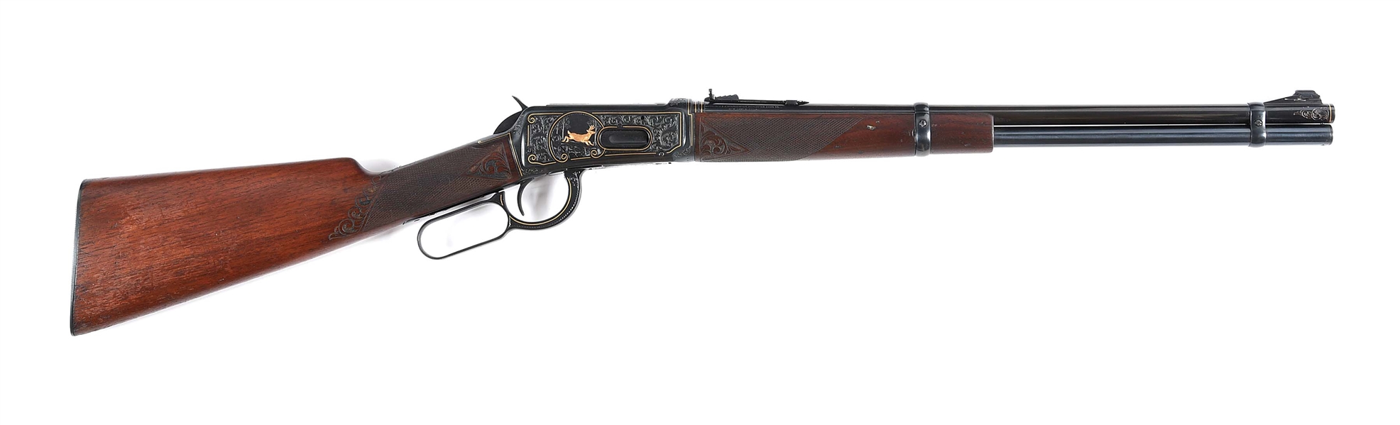 (C) WINCHESTER MODEL 1894 ENGRAVED LEVER-ACTION RIFLE IN .32 WINCHESTER SPECIAL.