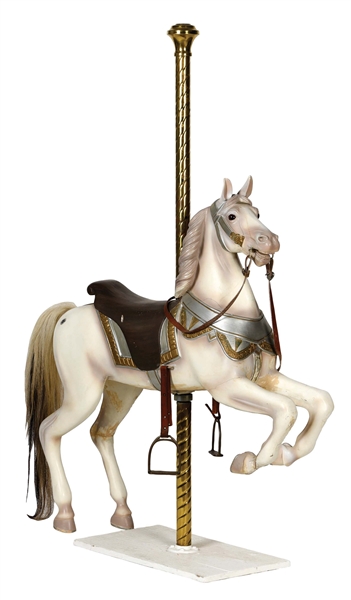 RESTORED CAROUSEL HORSE WITH STAND.