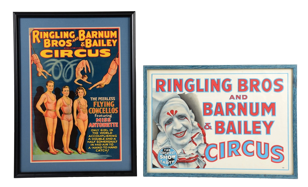 LOT OF 2: FRAMED CIRCUS POSTERS.