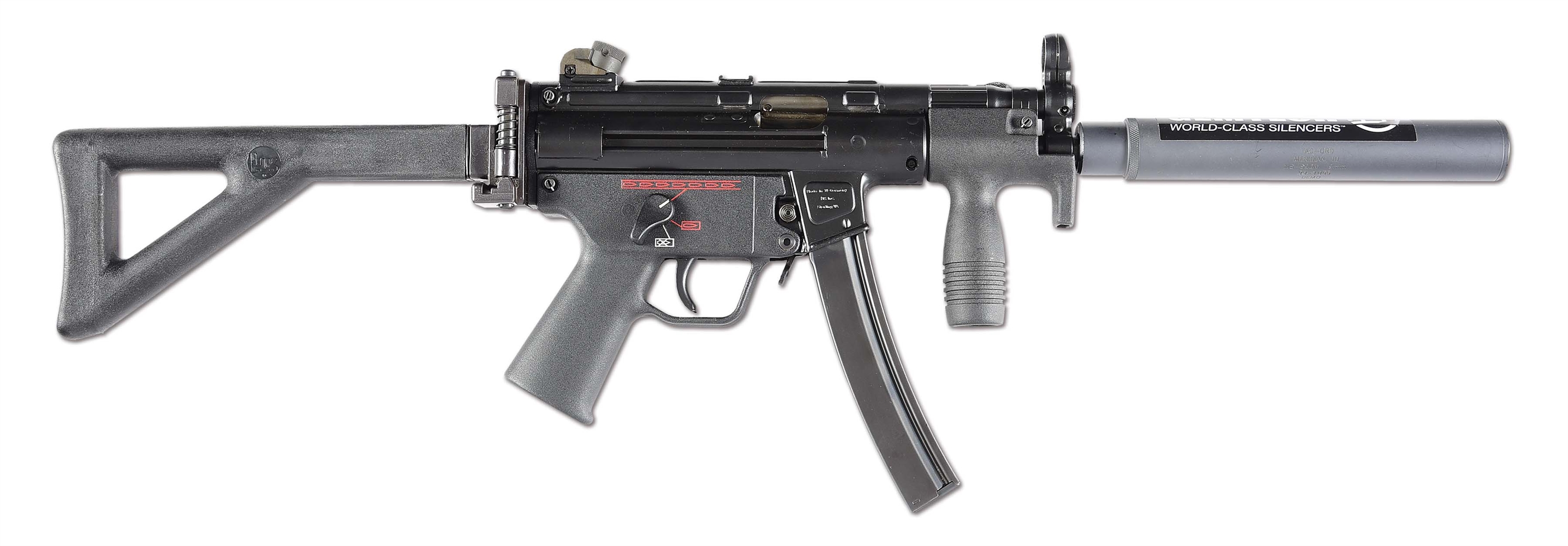 (N) H&K SP-89 HOST GUN WITH FLEMING FIREARMS AUTO SEAR PACK MACHINE GUN & TAC ORDNANCE TRI-LUG SUPPRESSOR (FULLY TRANSFERABLE).