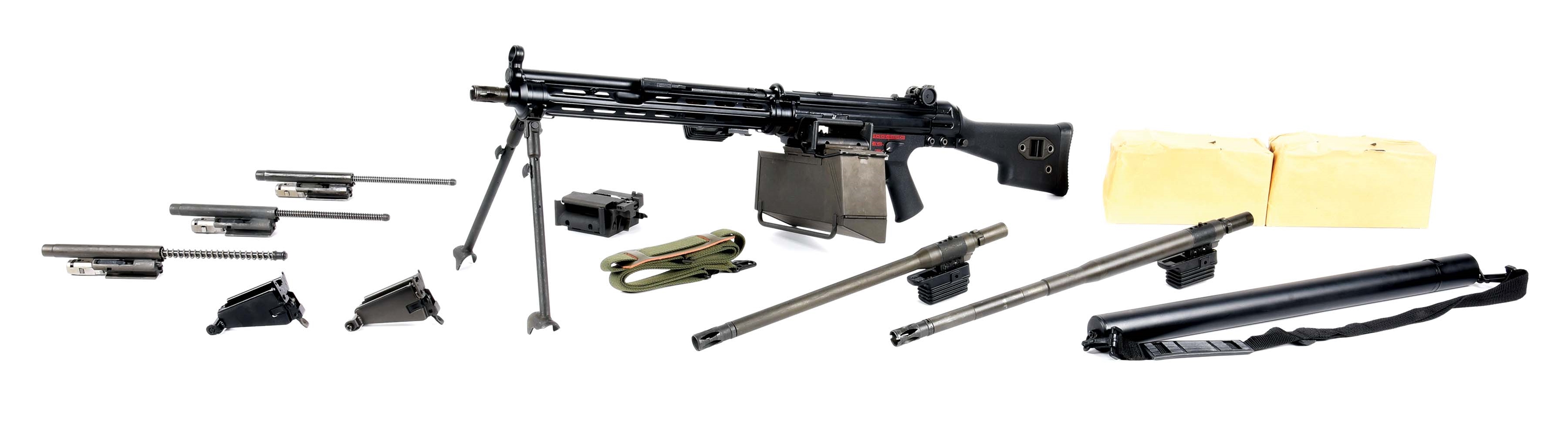 (N) H&K MODEL 21E MACHINE GUN WITH ACCESSORIES (FULLY TRANSFERABLE).