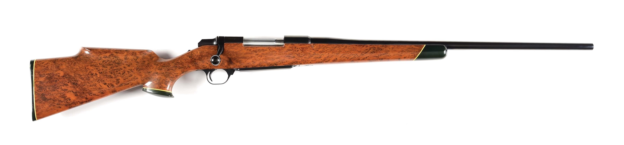 (M) REDWOOD BURL STOCKED BROWNING BBR BOLT ACTION RIFLE.