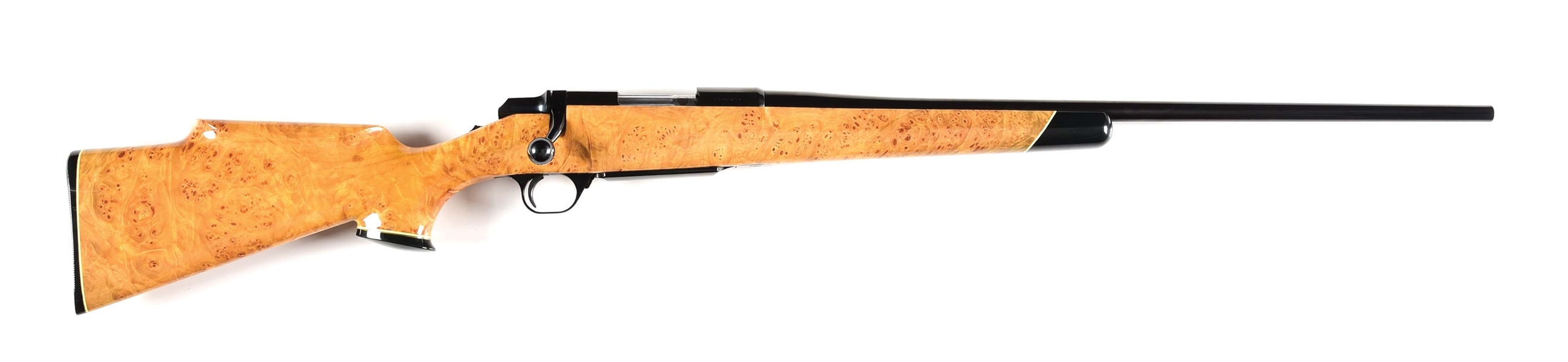 (M) BURL MAPLE STOCKED BROWNING BBR BOLT ACTION RIFLE.