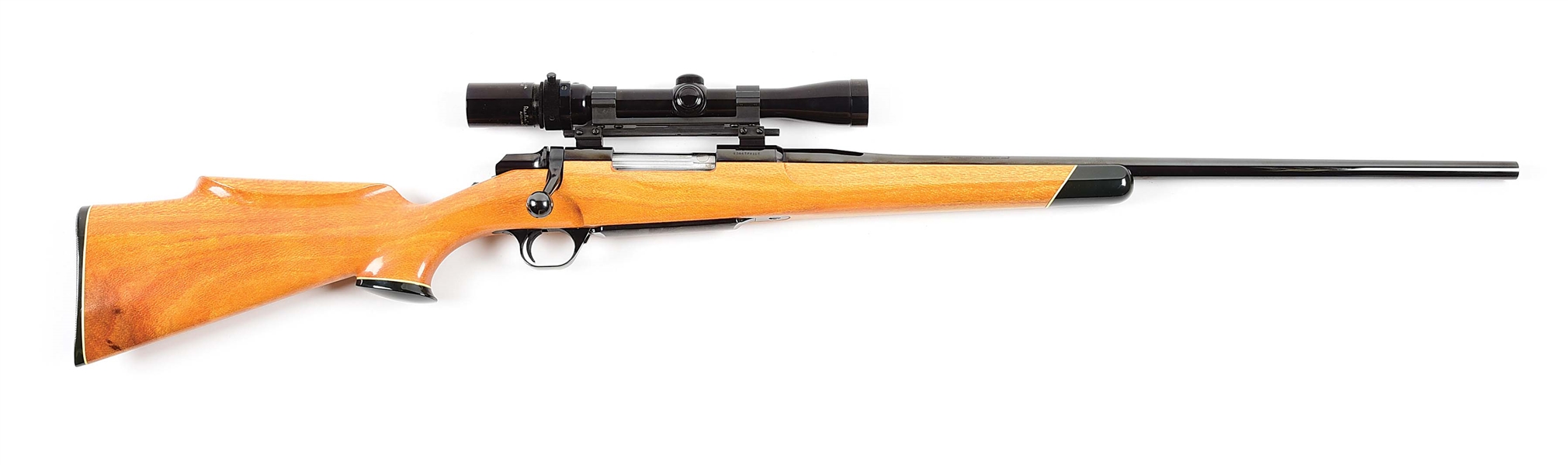 (M) BROWNING BBR BOLT ACTION RIFLE WITH SCOPE AND SILKY OAK STOCK.