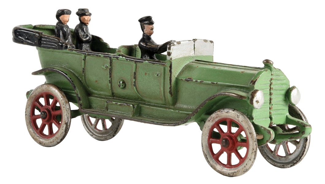 EARLY CAST-IRON OPEN TOURING AUTOMOBILE TOY.
