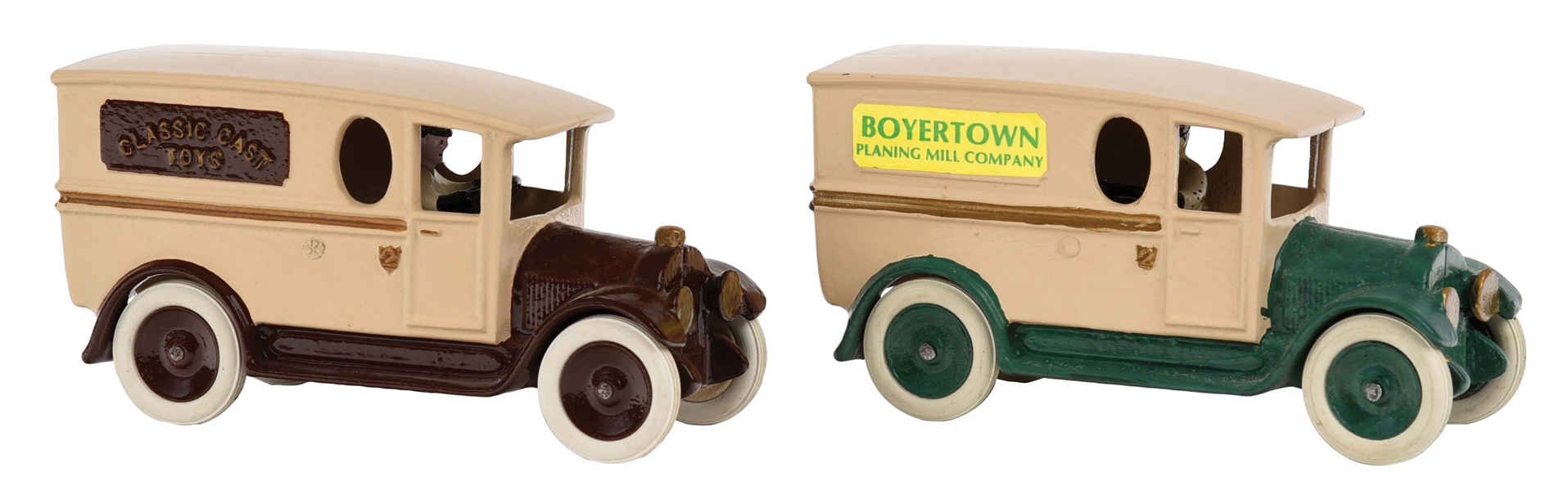 LOT OF 2: CONTEMPORARY CAST-IRON CLASSIC CAST TOY VEHICLES.