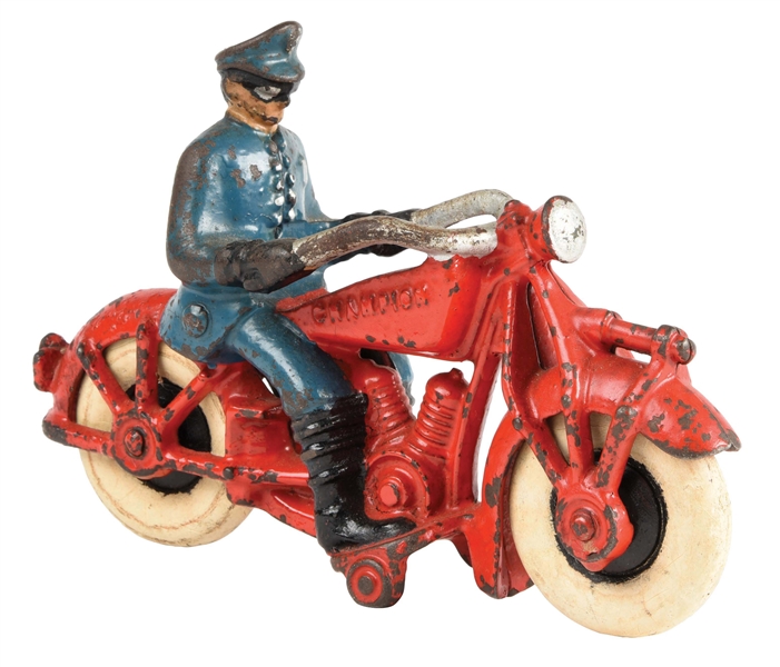CAST-IRON CHAMPION POLICE MOTORCYCLE.
