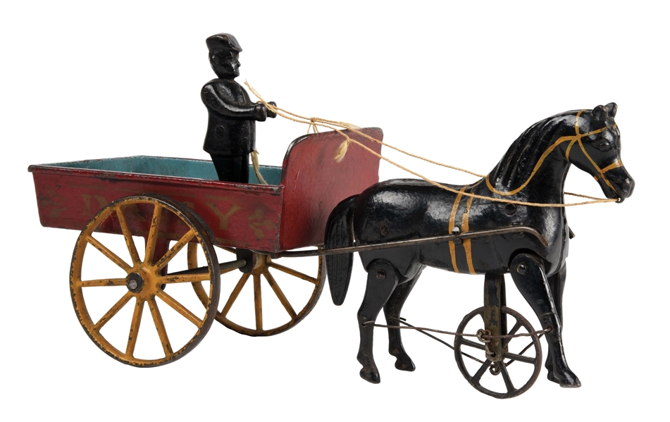 "DAISY" CART WITH ARTICULATED WALKING HORSE.