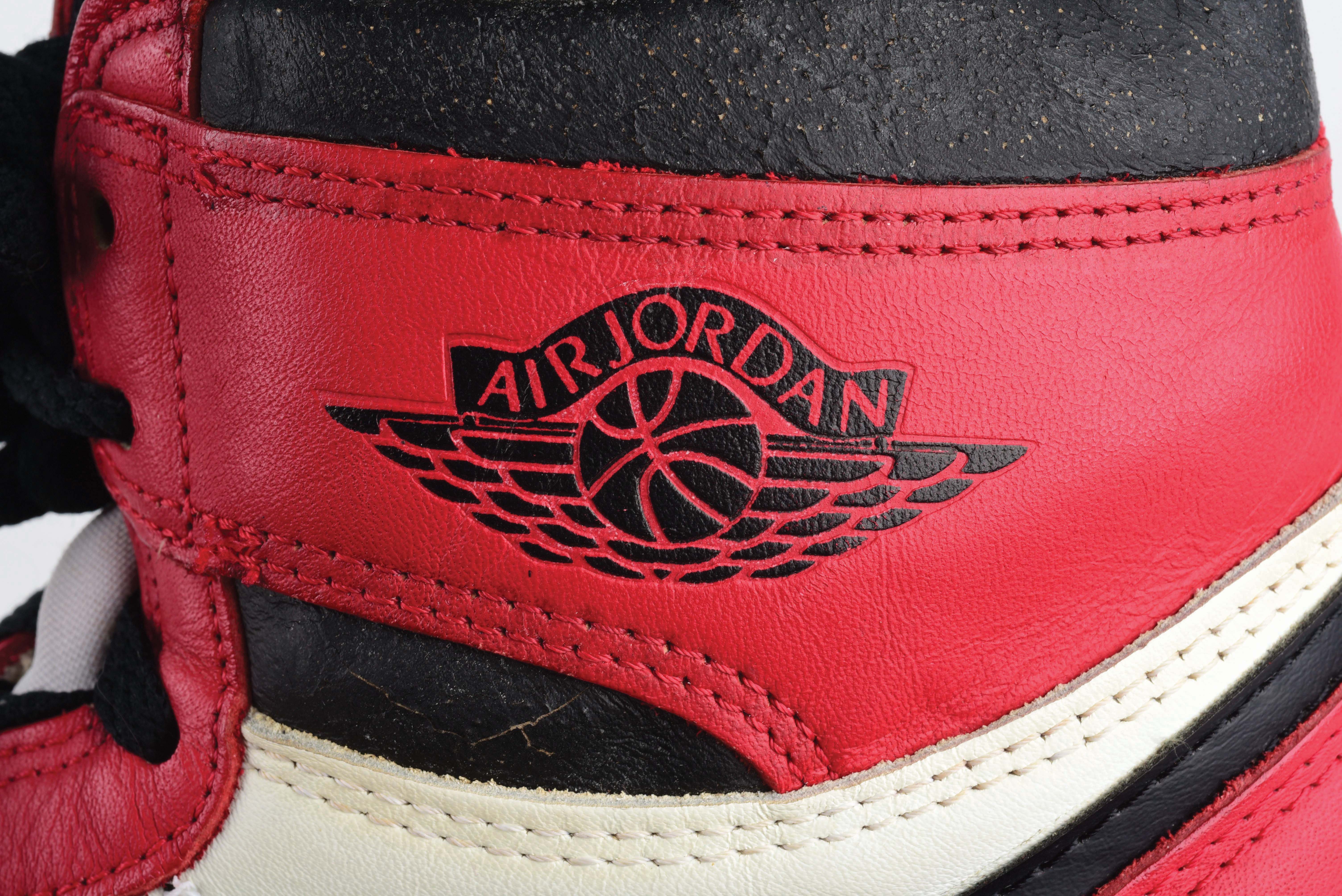 Lot Detail - PAIR OF 1985 MICHAEL JORDAN AIR JORDAN 1 SNEAKERS.