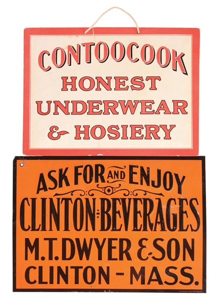 LOT OF 2: SMALL ADVERTISING SIGNS.