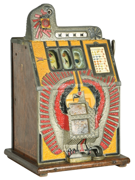 5¢ MILLS NOVELTY ORIGINAL WAR EAGLE SLOT MACHINE.