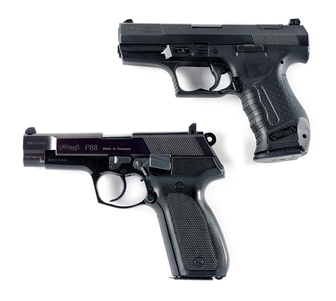 (M) LOT OF 2: WALTHER P99 AND P88 SEMI AUTOMATIC PISTOLS.