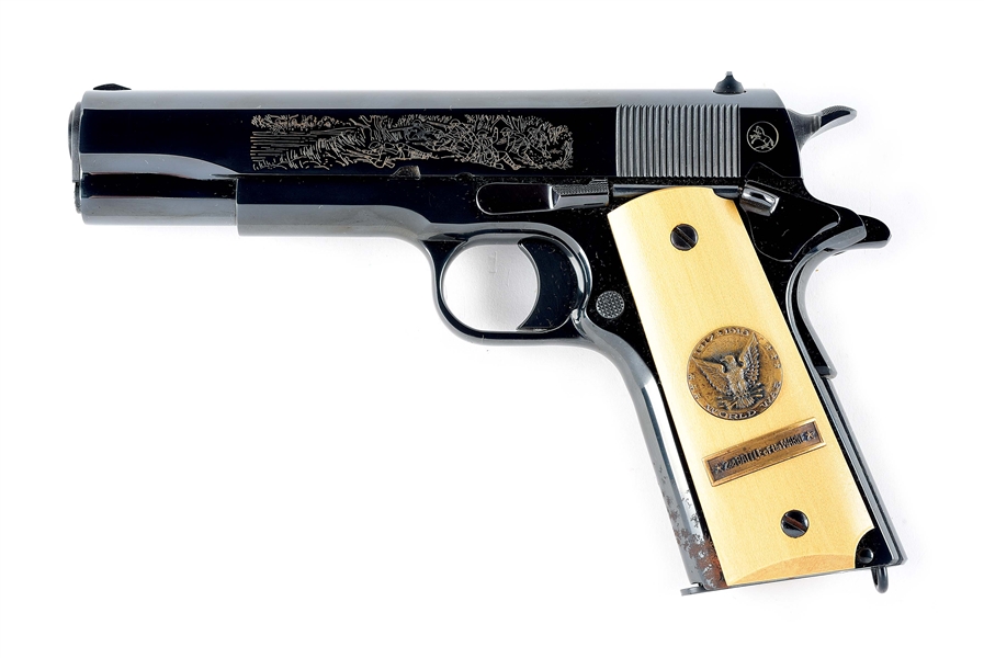 (C) COLT 1911 "THE 2ND BATTLE OF MARNE" COMMEMORATIVE PISTOL WITH DISPLAY CASE.