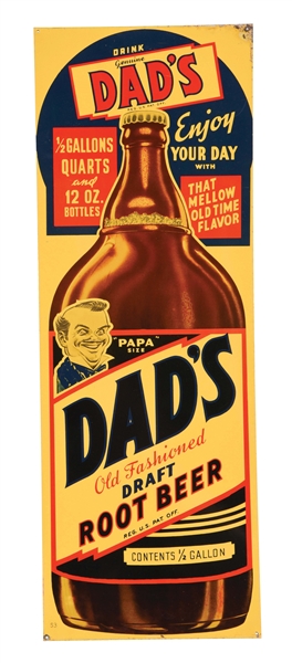 TIN DADS ROOT BEER SIGN.