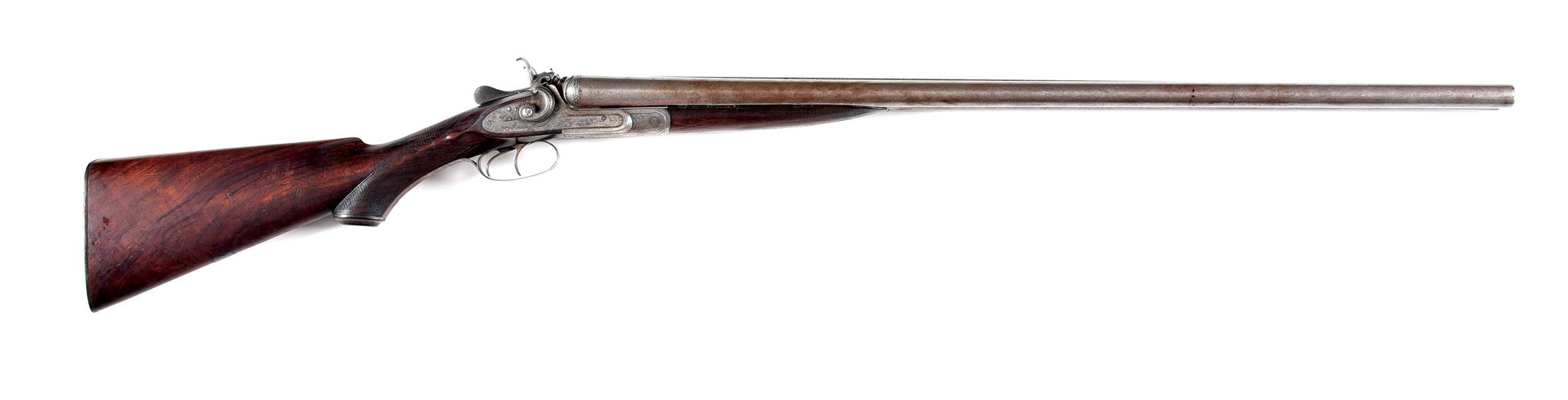 (A) J.P. CLABROUGH & BROS. DOUBLE HAMMER SIDE BY SIDE SHOTGUN. 