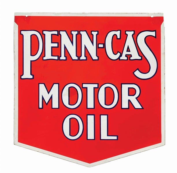 RARE PENN GAS MOTOR OIL PORCELAIN SERVICE STATION SIGN.