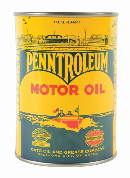 PENNTROLEUM MOTOR OIL ONE QUART CAN.