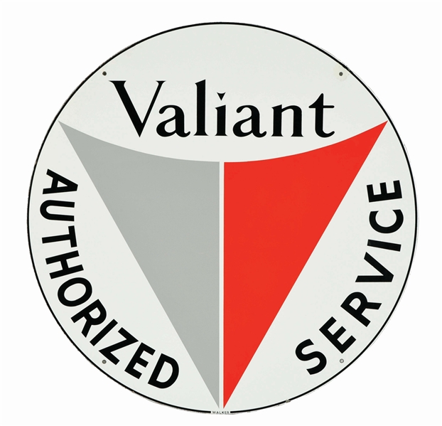 VALIANT AUTHORIZED SERVICE PORCELAIN SIGN. 