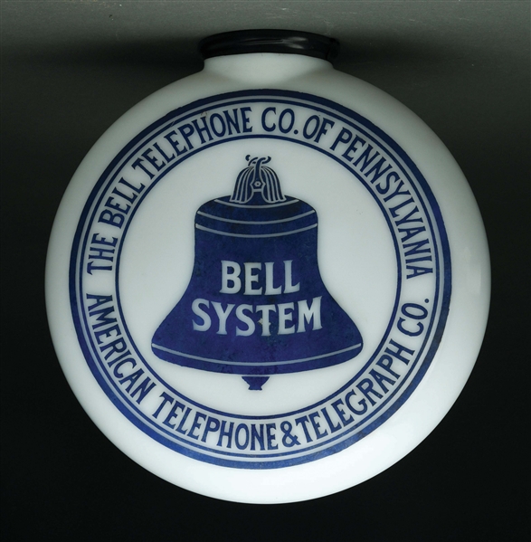 BELL TELEPHONE & TELEGRAPH OF PENNSYLVANIA ONE PIECE BAKED CANOPY GLOBE.