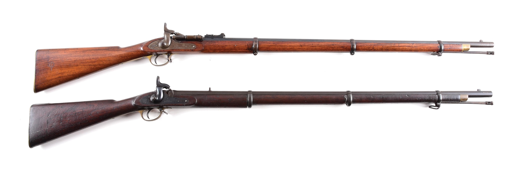 (A) LOT OF 2: ENFIELD SNIDER CONVERSION AND ENFIELD PERCUSSION RIFLES.