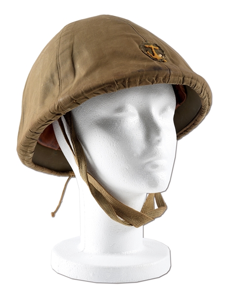 WORLD WAR II JAPANESE NAVAL LANDING FORCES HELMET WITH COVER