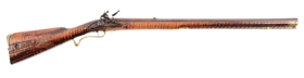 (A) EARLY NEWLY DISCOVERED PRE-REVOLUTIONARY WAR AMERICAN FLINTLOCK JAEGER RIFLE.