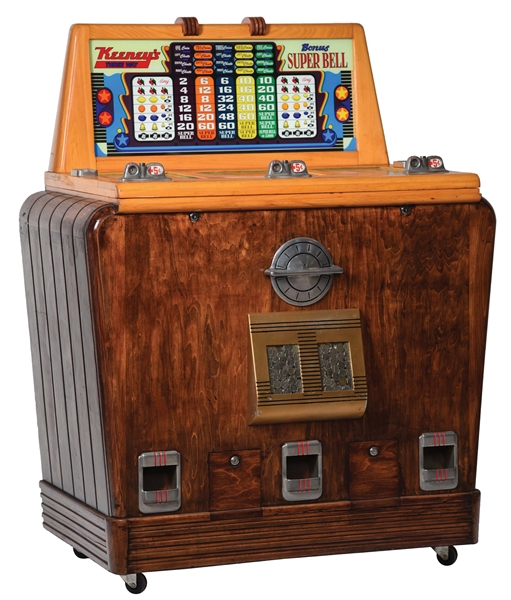 5¢ KEENEYS THREE-WAY SLOT MACHINE.