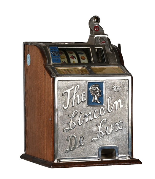 5¢ WATLING MFG. CO. LINCOLN DE LUX SLOT MACHINE.