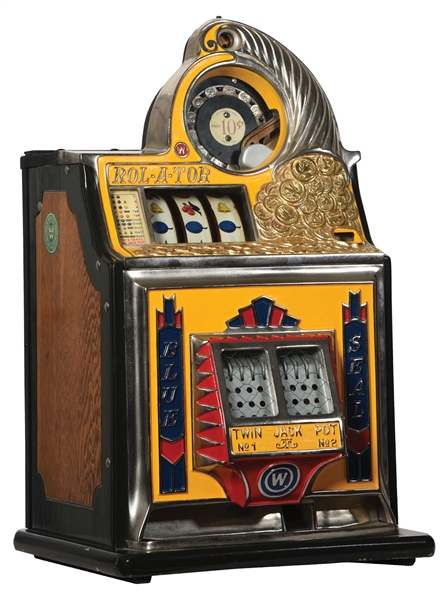 10¢ WATLING ROL-A-TOP/BLUE SEAL MARRIAGE SLOT MACHINE.