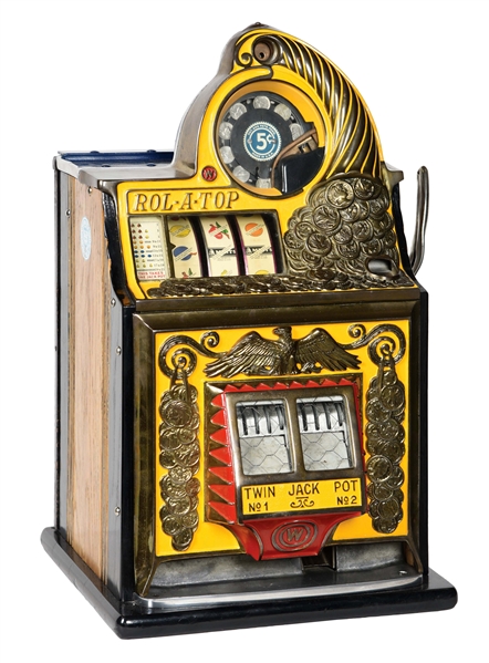 5¢ WATLING COIN FRONT ROL-A-TOP SLOT MACHINE.