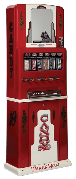 FULLY RESTORED 10¢ UNIVENDOR CANDY BAR MACHINE.