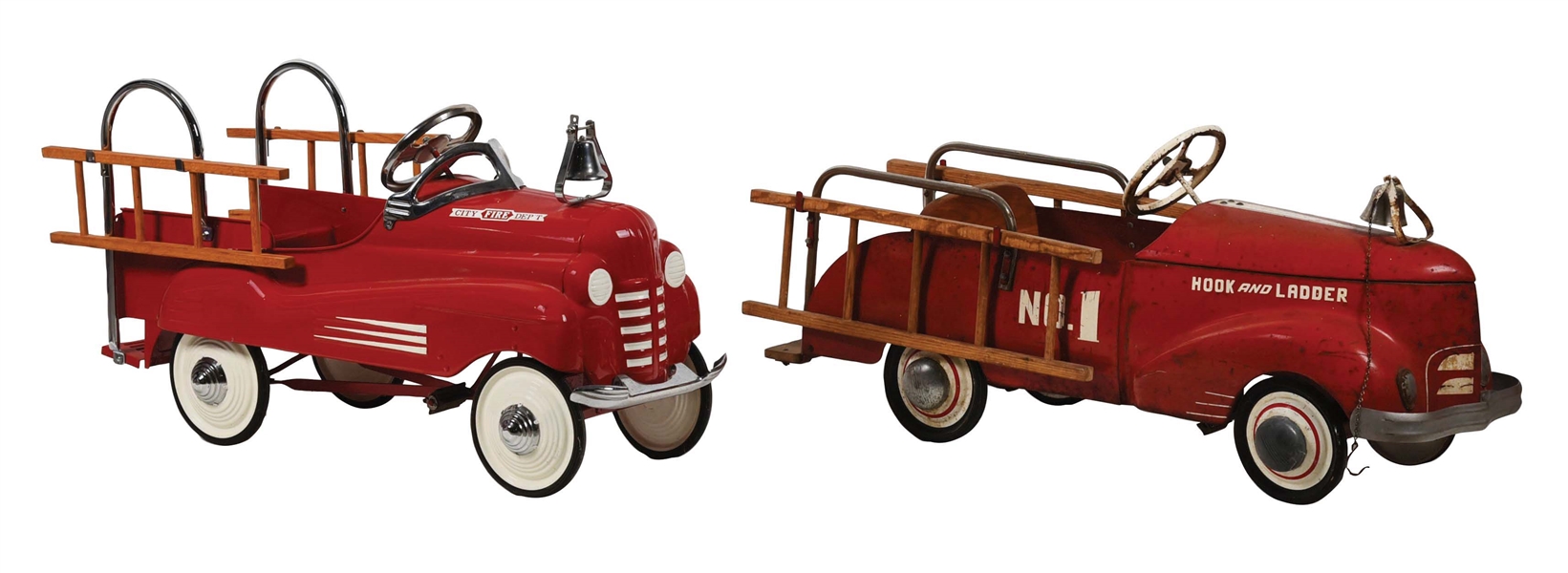 LOT OF 2: FIRE TRUCK PEDAL CARS.