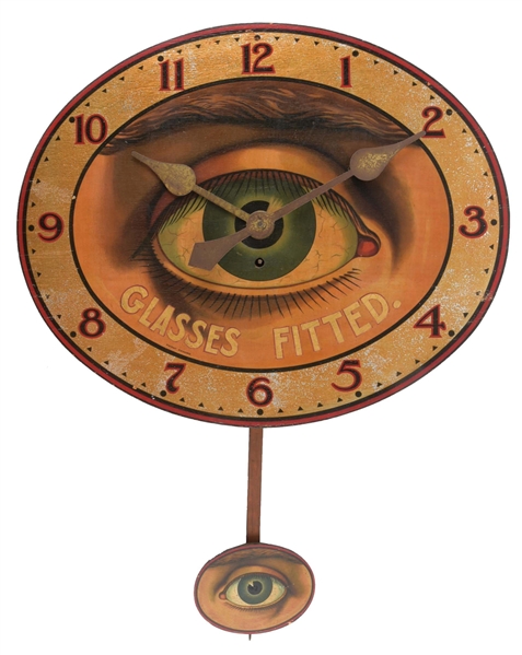 OPTOMETRIST TRADE PENDULUM CLOCK.