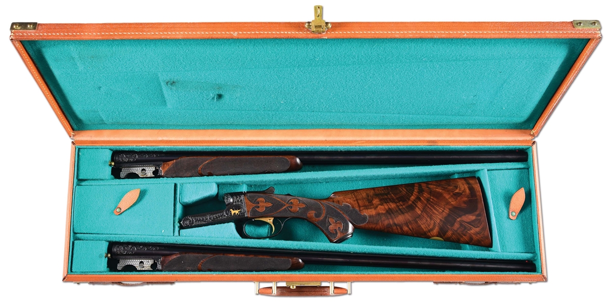 (M) WINCHESTER MODEL 21 GRAND-AMERICAN CUSTOM SIDE BY SIDE SHOTGUN WITH CASE AND ADDITIONAL BARREL SET.