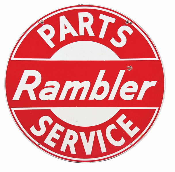 RAMBLER PARTS & SERVICE PORCELAIN SIGN. 