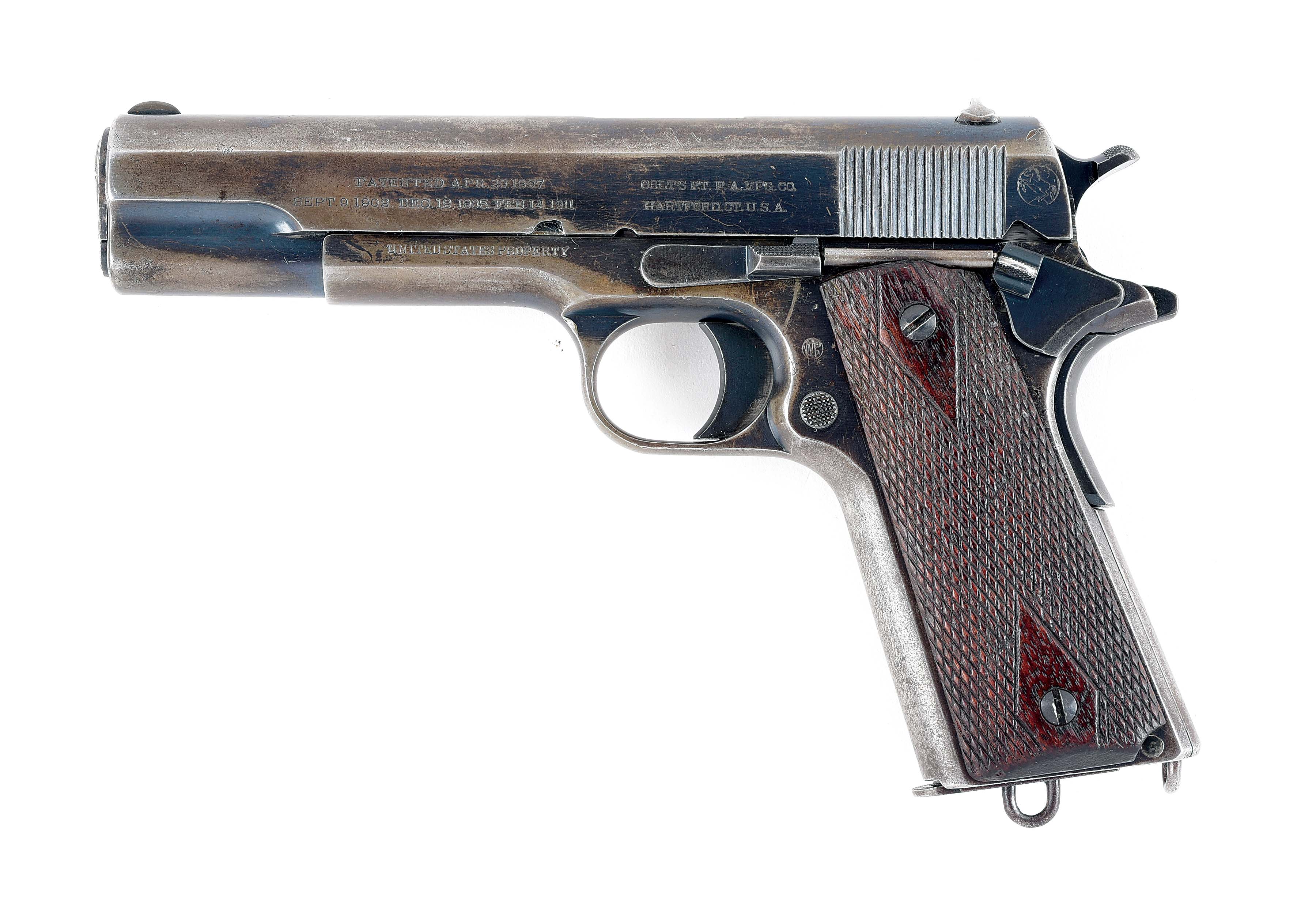 (C) COLT MODEL OF 1911 U.S. ARMY SEMI-AUTOMATIC PISTOL WITH HOLSTER AND ...