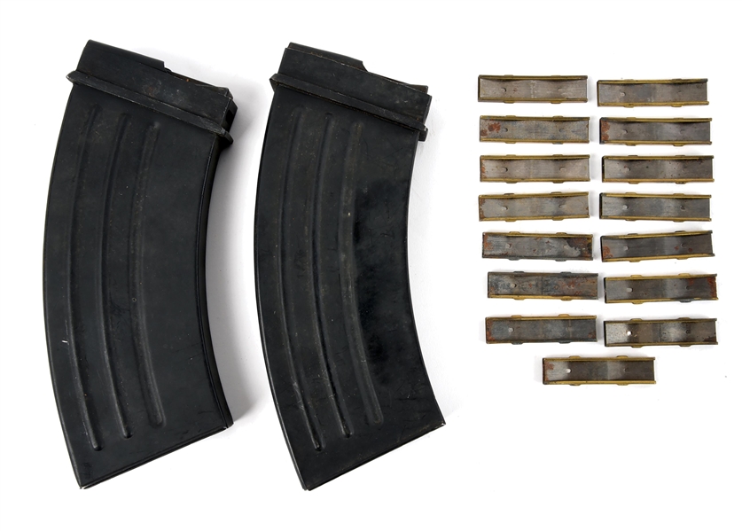 DESIRABLE LOT OF TWO JAPANESE TYPE 96 MAGAZINES & 15 STRIPPER CLIPS.