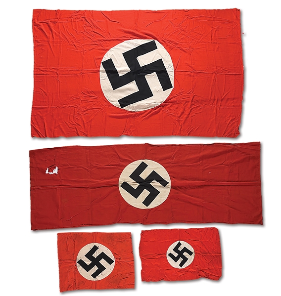 LOT OF 4: THIRD REICH FLAGS 